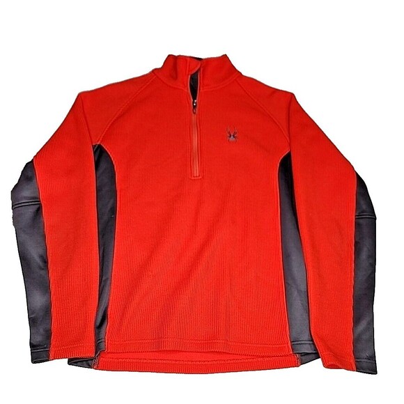Spyder Outbound Quarter Zip Core pullover Sweater Orange/Gray - Men's Size S - Picture 1 of 8